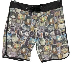 Lost Enterprises Mayhem Board Shorts Mens 33 Beach Surf Swim Factory Tour Bomb